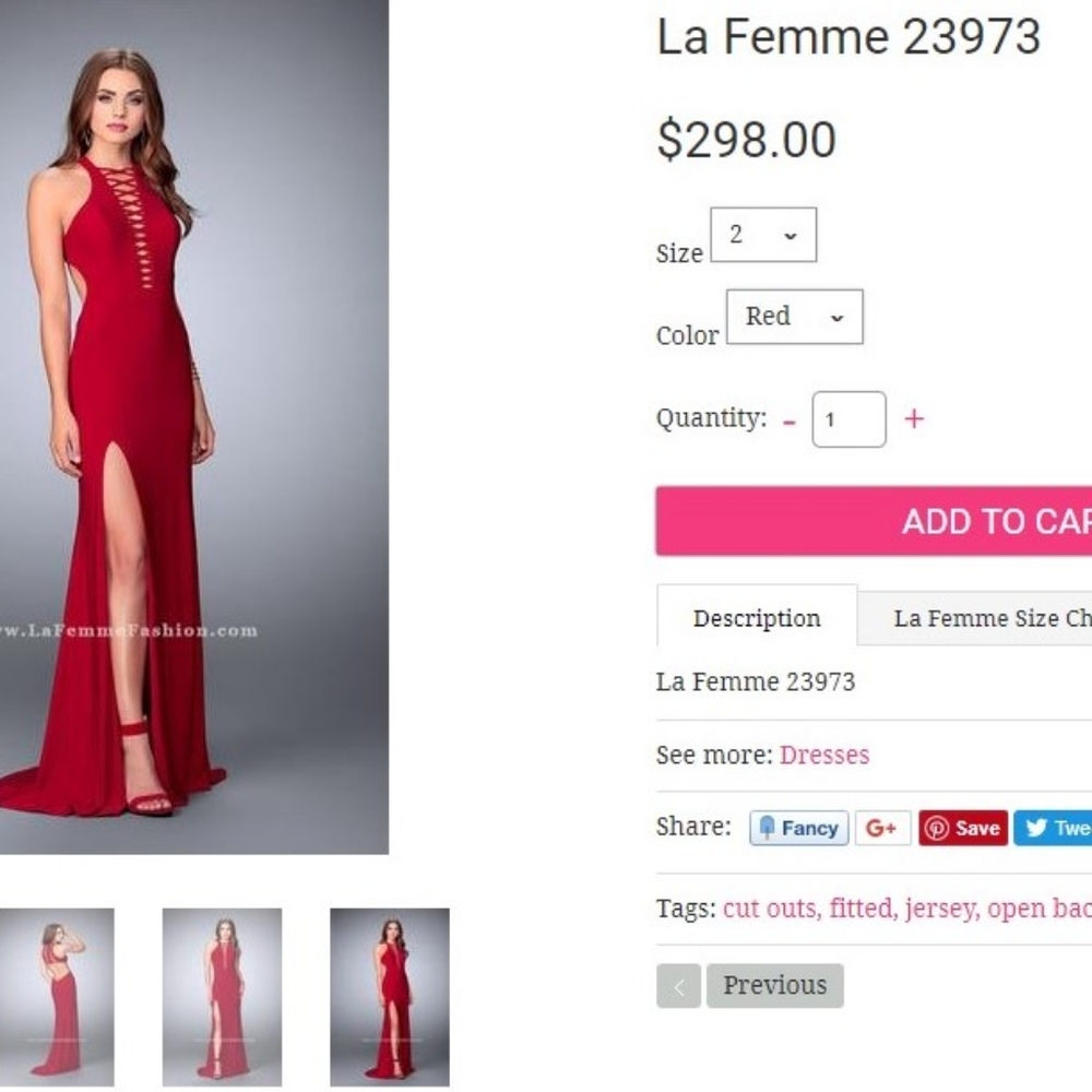 La Femme Red Prom Dress